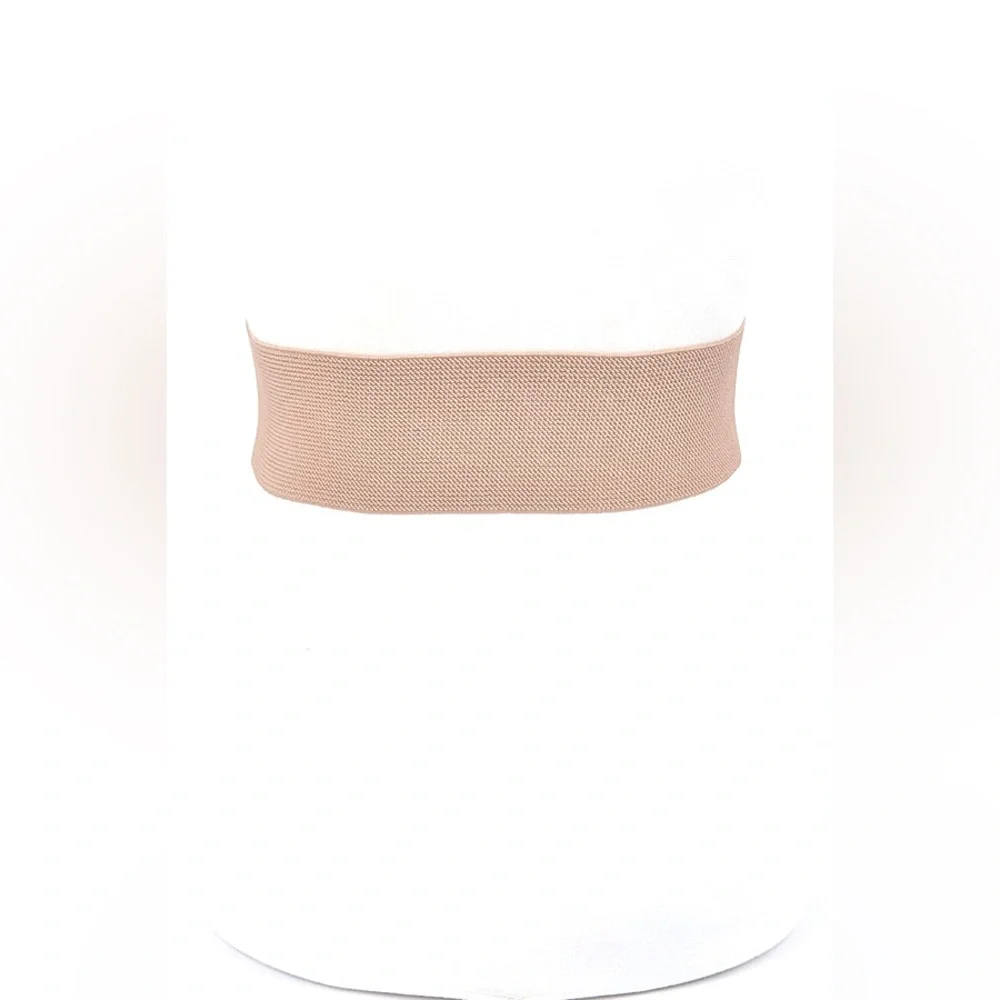 Vegan Leather Wide Elastic Statement Belt